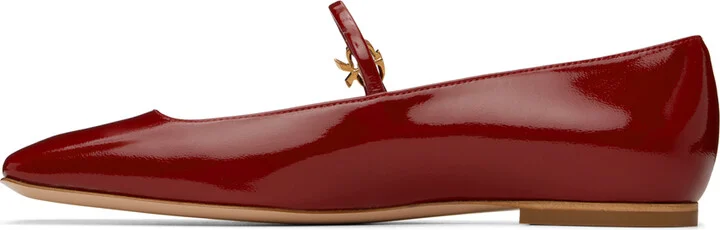 Gianvito Rossi Red Christina 05 Ballerina Flats - Image 3