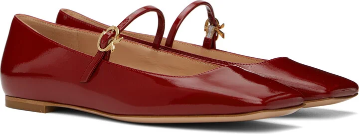 Gianvito Rossi Red Christina 05 Ballerina Flats - Image 4