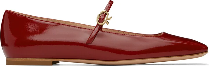 Gianvito Rossi Red Christina 05 Ballerina Flats