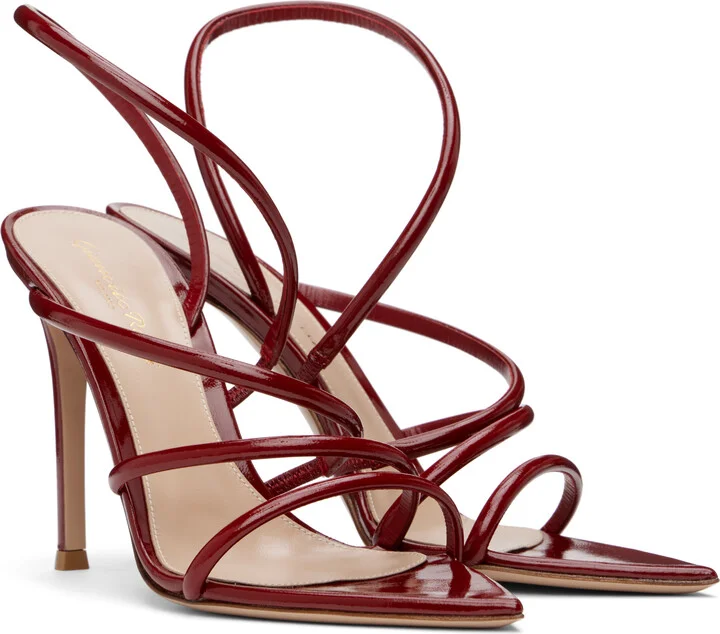 Gianvito Rossi Red Ettie Heeled Sandals - Image 4