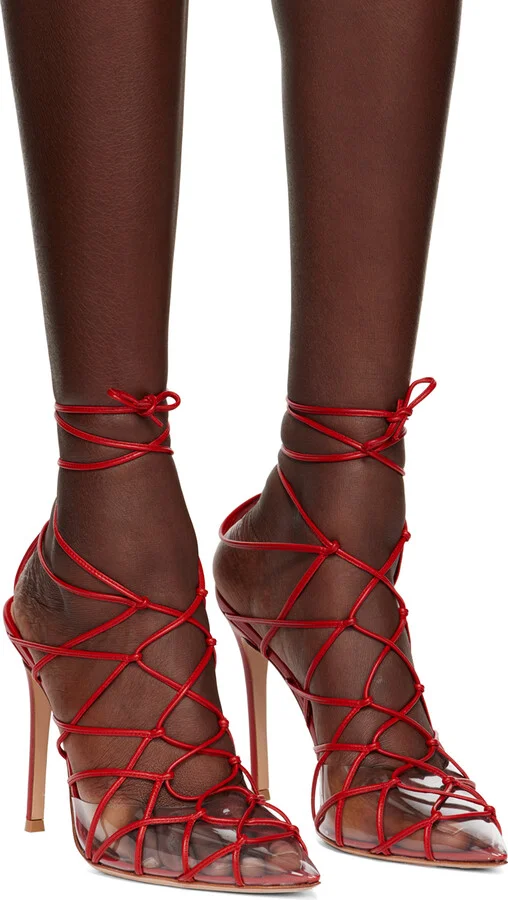 Gianvito Rossi Red Miria Heels - Image 4