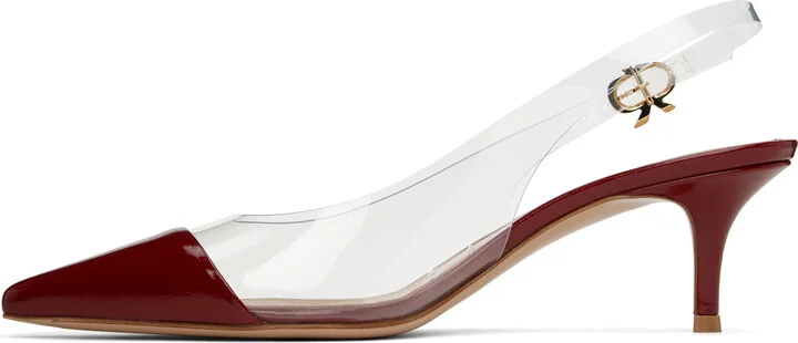 Gianvito Rossi Red Plexi Sling 55 Heels - Image 3