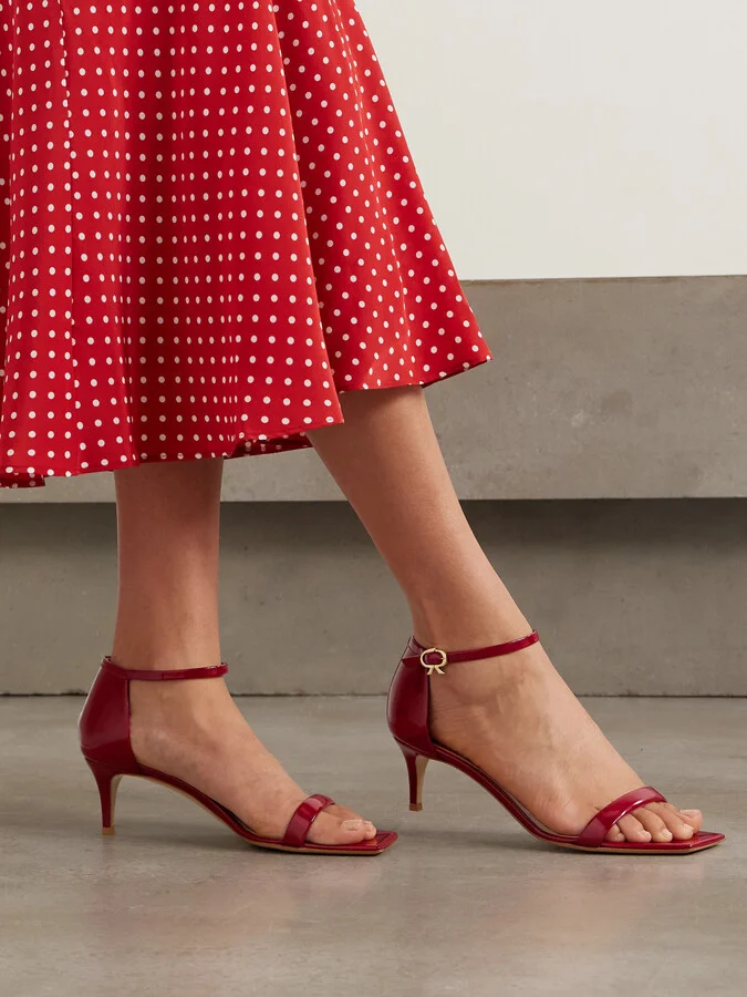 Gianvito Rossi - Rhys 55 Patent-leather Sandals - Red - Image 2