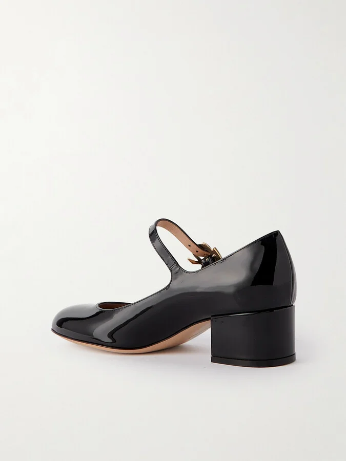 Gianvito Rossi - Ribbon 45 Patent-leather Mary Jane Pumps - Black - Image 3