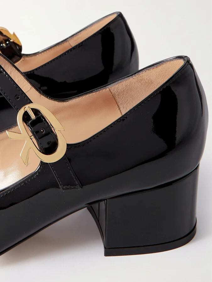 Gianvito Rossi - Ribbon 45 Patent-leather Mary Jane Pumps - Black - Image 4