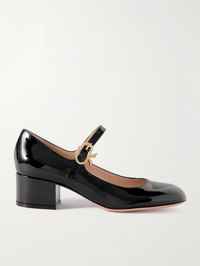 Gianvito Rossi - Ribbon 45 Patent-leather Mary Jane Pumps - Black