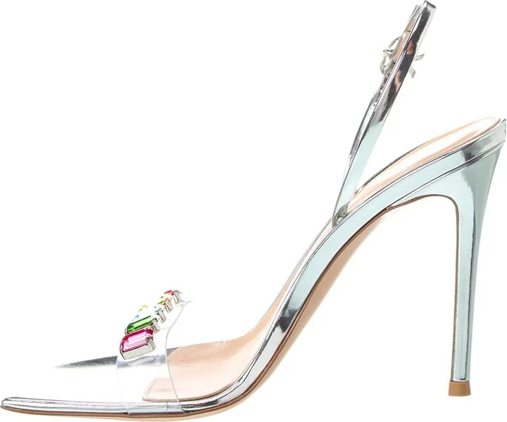 Gianvito Rossi Ribbon Candy 105 Vinyl & Leather Slingback Sandal - Image 2