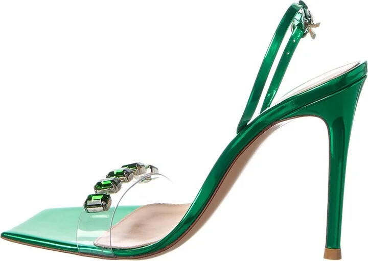 Gianvito Rossi Ribbon Candy Leather & Vinyl Slingback Sandal - Image 2