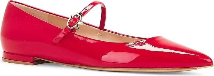 Gianvito Rossi Ribbon Jane Flat in Red - Image 2