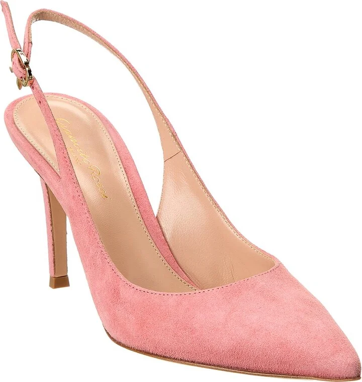 Gianvito Rossi Ribbon Sling 85 Suede Pump