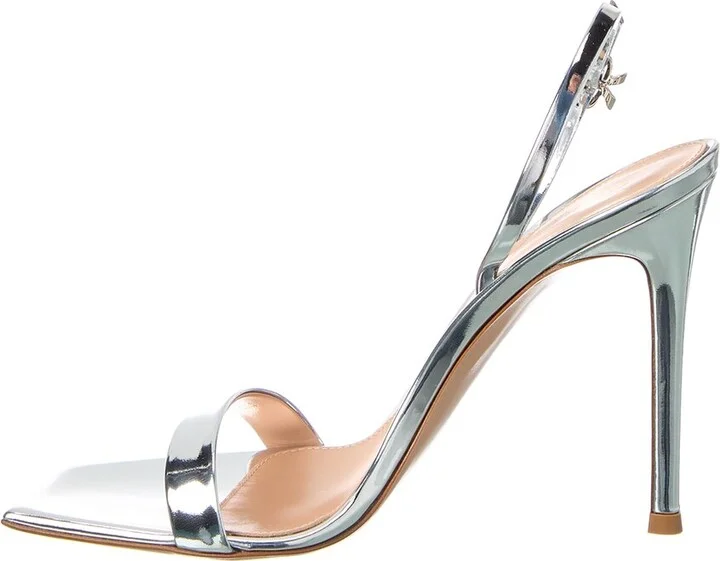 Gianvito Rossi Ribbon Stiletto 105 Leather Slingback Sandal - Image 2