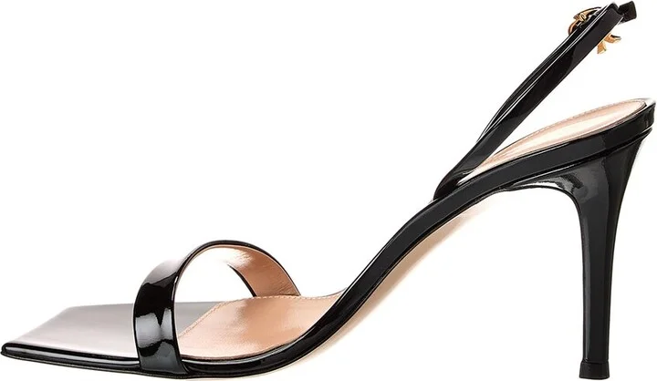 Gianvito Rossi Ribbon Stiletto 85 Patent Slingback Sandal - Image 2