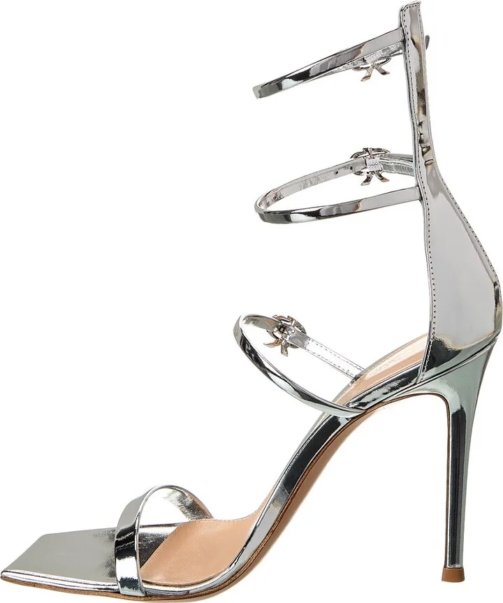 Gianvito Rossi Ribbon Uptown 105 Leather Sandal - Image 2