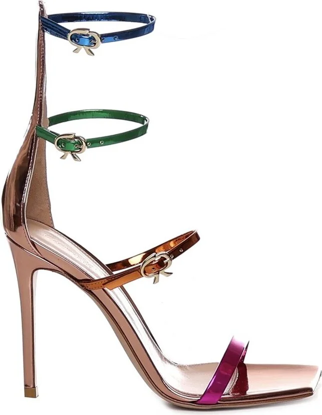 Gianvito Rossi Ribbon Uptown Heeled Sandals