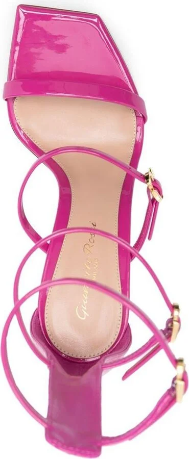 Gianvito Rossi Ribbon Uptown Patent High Heel Sandals - Image 2