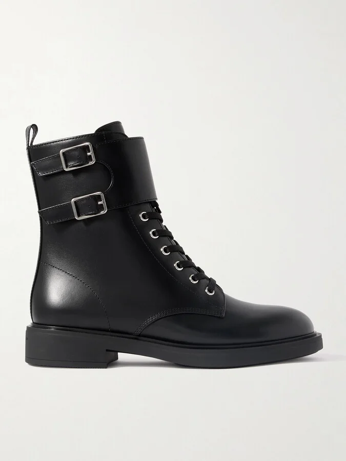 Gianvito Rossi - Ripley Buckled Leather Ankle Boots - Black