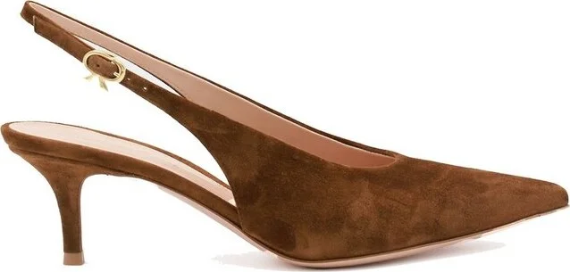 Gianvito Rossi Robbie Kitten Heel Slingback Pumps