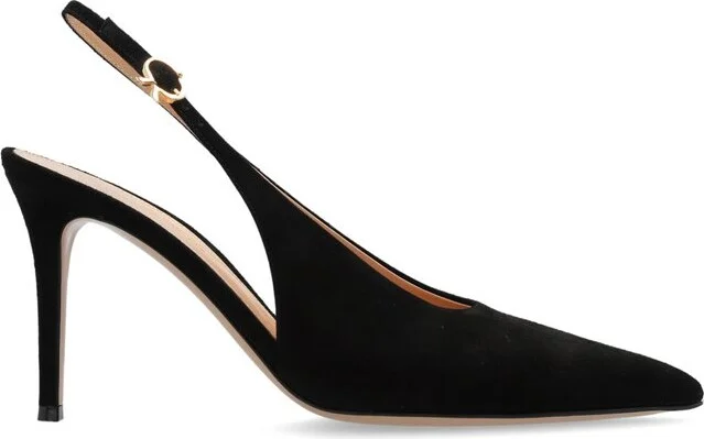 Gianvito Rossi Robbie Pointed Toe Slingback Pumps