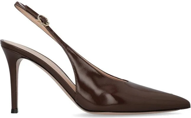 Gianvito Rossi Robbie Pointed Toe Slingback Pumps