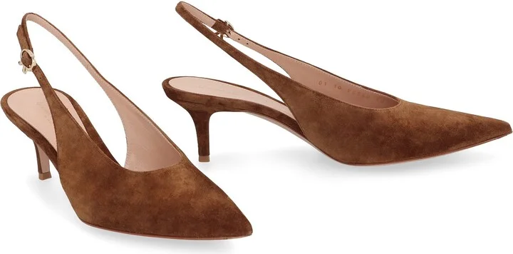 Gianvito Rossi Robbie Suede Slingback Pumps - Image 3