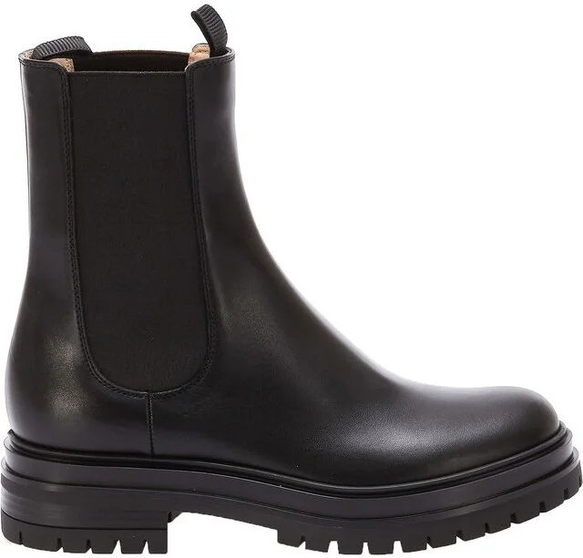 Gianvito Rossi Round-Toe Slip-On Combat Boots