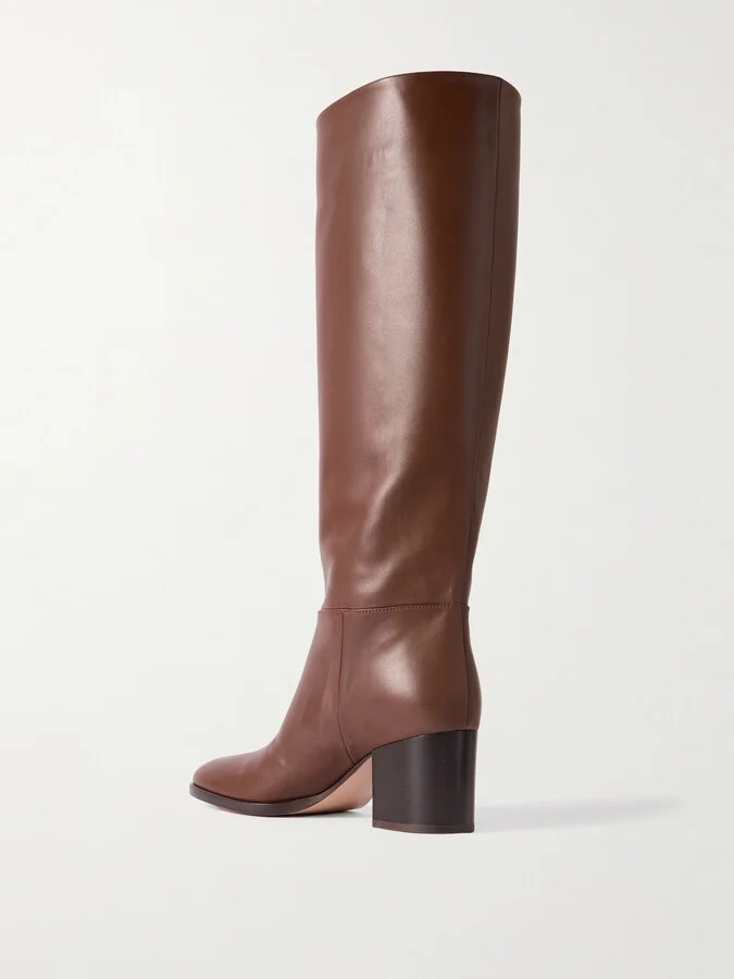 Gianvito Rossi - Santiago 60 Leather Knee Boots - Brown - Image 3