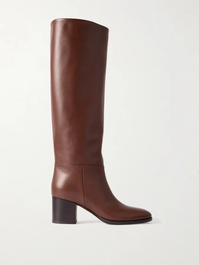 Gianvito Rossi - Santiago 60 Leather Knee Boots - Brown