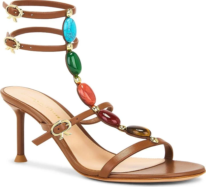 Gianvito Rossi Shanti Nappa Sandal in Brown - Image 2
