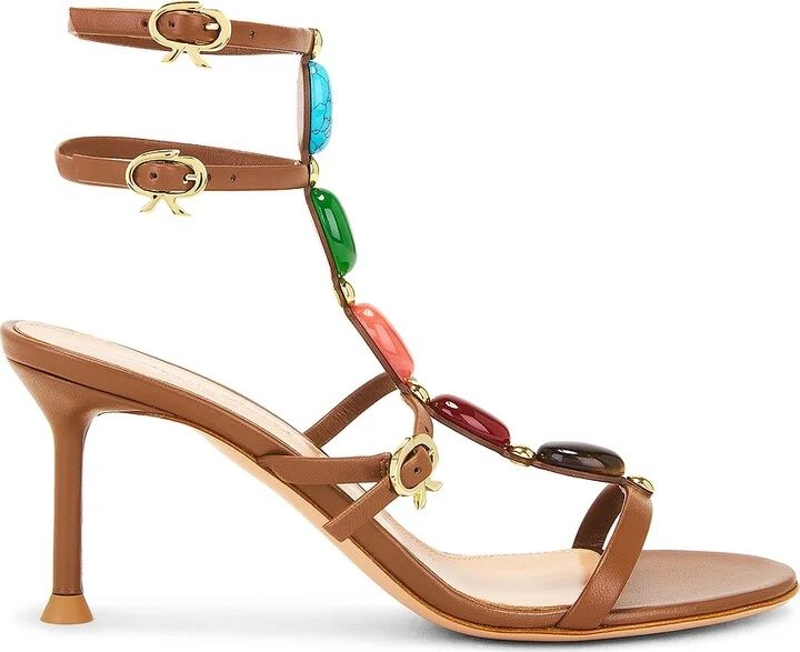 Gianvito Rossi Shanti Nappa Sandal in Brown