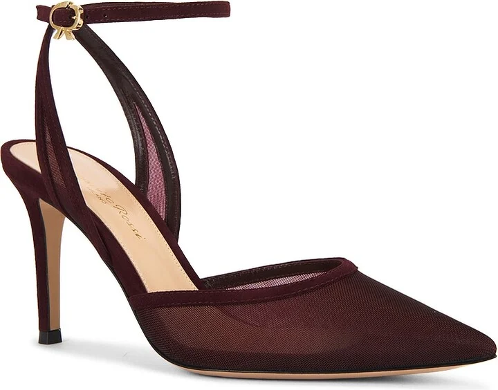 Gianvito Rossi Sheer Pump in Burgundy - Image 2