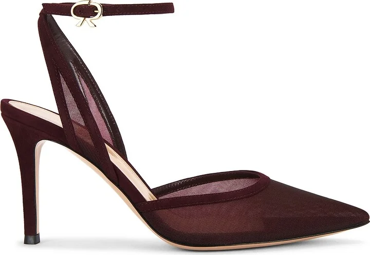 Gianvito Rossi Sheer Pump in Burgundy