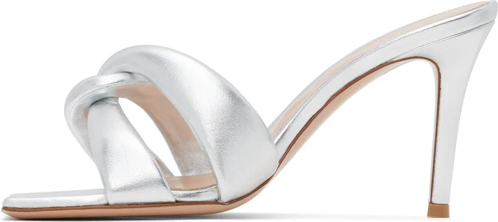 Gianvito Rossi Silver Amour Mules - Image 3