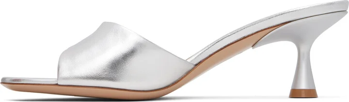 Gianvito Rossi Silver Ascent 55 Mules - Image 3