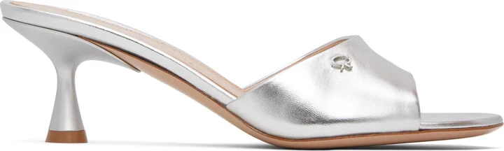 Gianvito Rossi Silver Ascent 55 Mules
