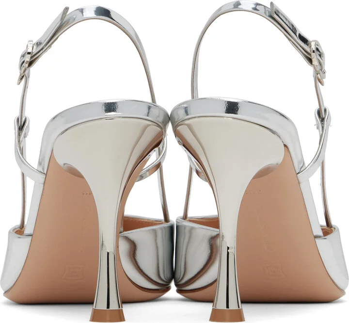 Gianvito Rossi Silver Ascent Heels - Image 2