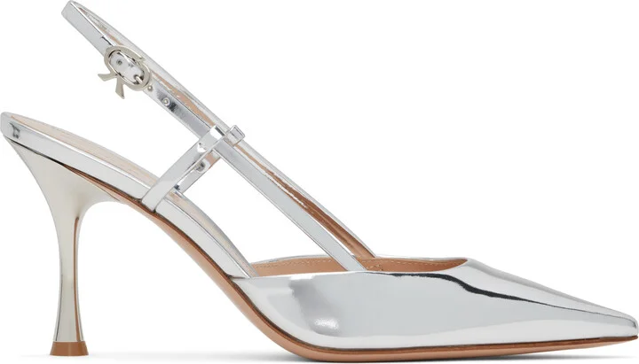 Gianvito Rossi Silver Ascent Heels