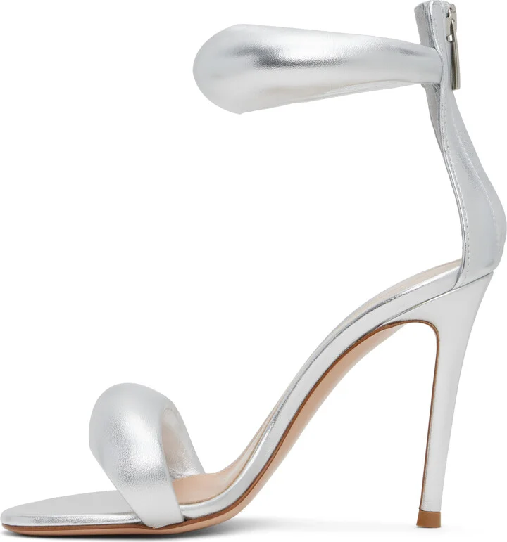 Gianvito Rossi Silver Bijoux Heeled Sandals - Image 3
