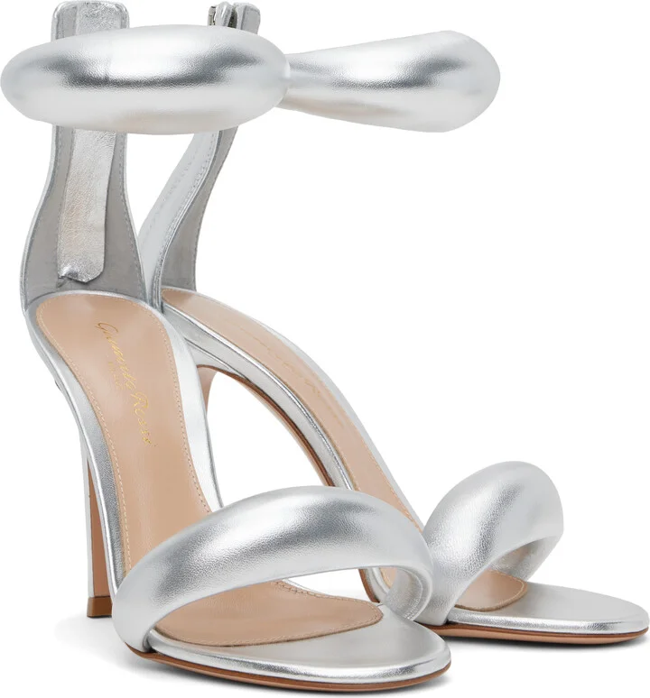 Gianvito Rossi Silver Bijoux Heeled Sandals - Image 4