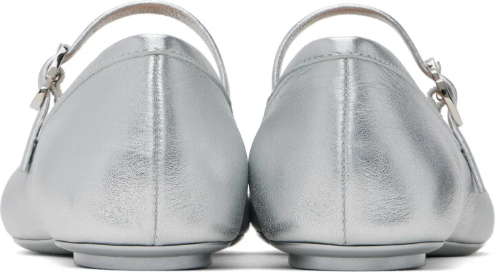 Gianvito Rossi Silver Carla Ballerina Flats - Image 2