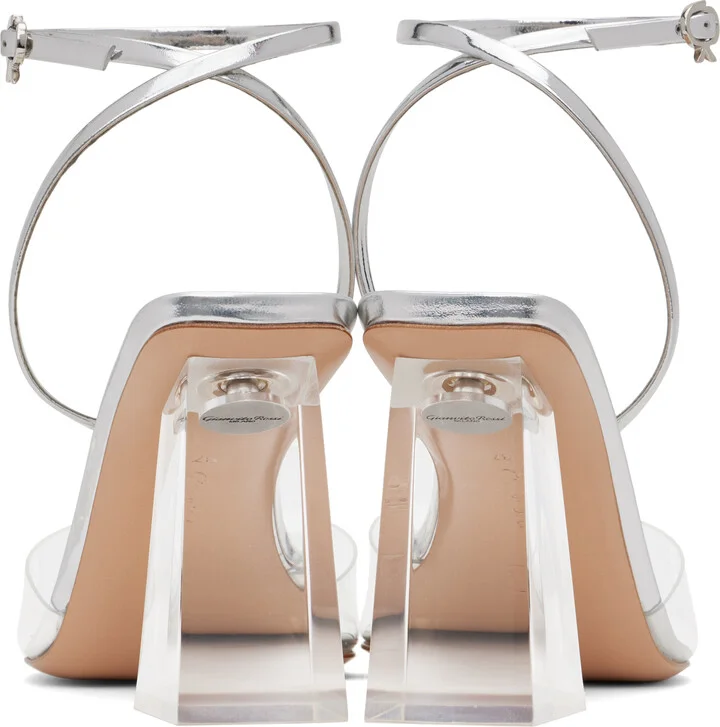 Gianvito Rossi Silver Cosmic 85 Heeled Sandals - Image 2