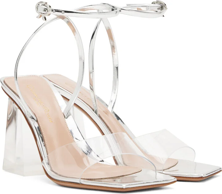 Gianvito Rossi Silver Cosmic 85 Sandals - Image 4