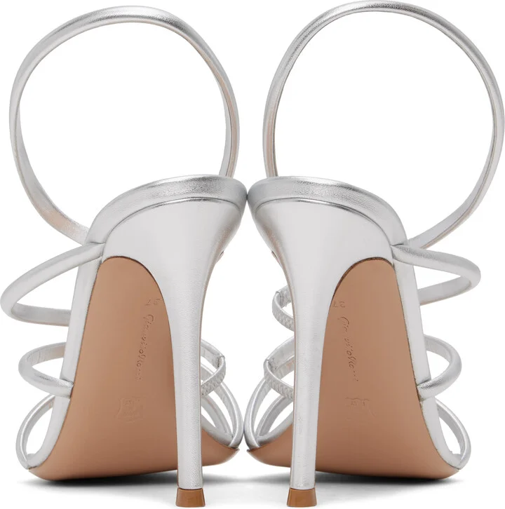 Gianvito Rossi Silver Ettie Heeled Sandals - Image 2