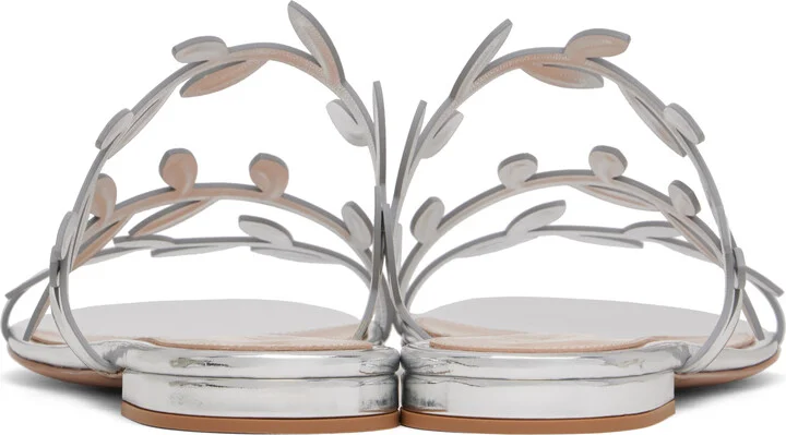 Gianvito Rossi Silver Flavia 05 Sandals - Image 2
