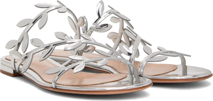 Gianvito Rossi Silver Flavia 05 Sandals - Image 4