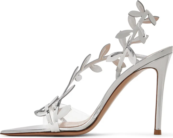 Gianvito Rossi Silver Flavia Heeled Sandals - Image 3