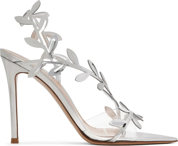 Gianvito Rossi Silver Flavia Heeled Sandals