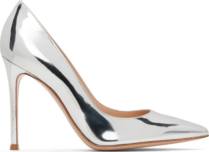Gianvito Rossi Silver Gianvito 105 Heels