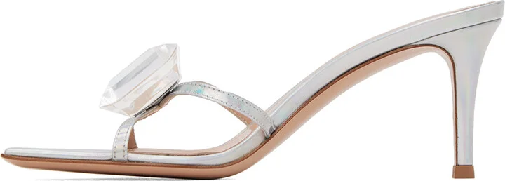 Gianvito Rossi Silver Jaipur Mules - Image 3