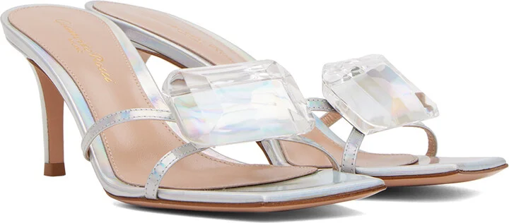 Gianvito Rossi Silver Jaipur Mules - Image 4