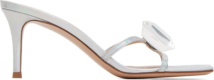 Gianvito Rossi Silver Jaipur Mules